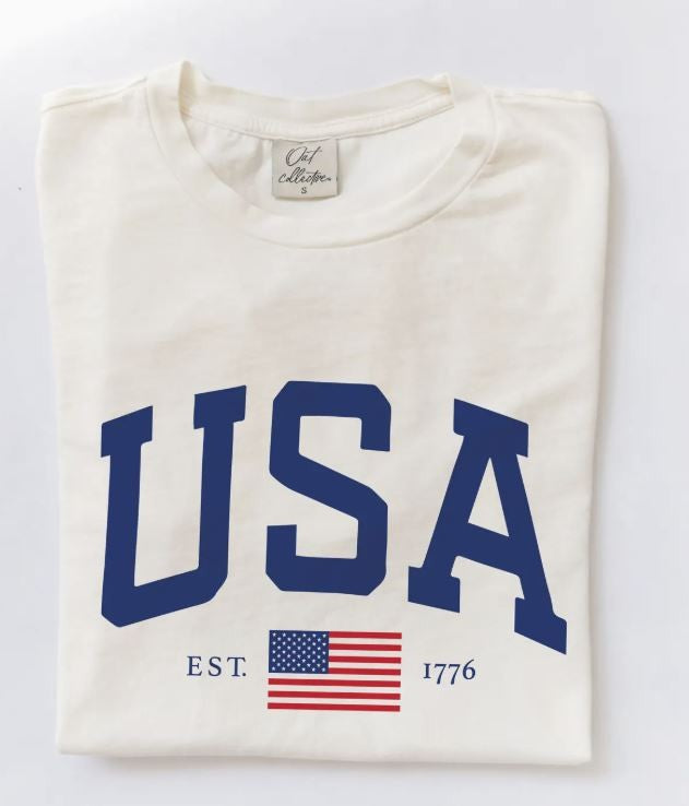 USA Est.1776  Mineral Graphic Top white|5940