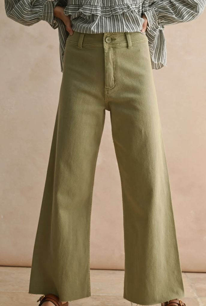 Straight Wide Leg Denim Pants|6128