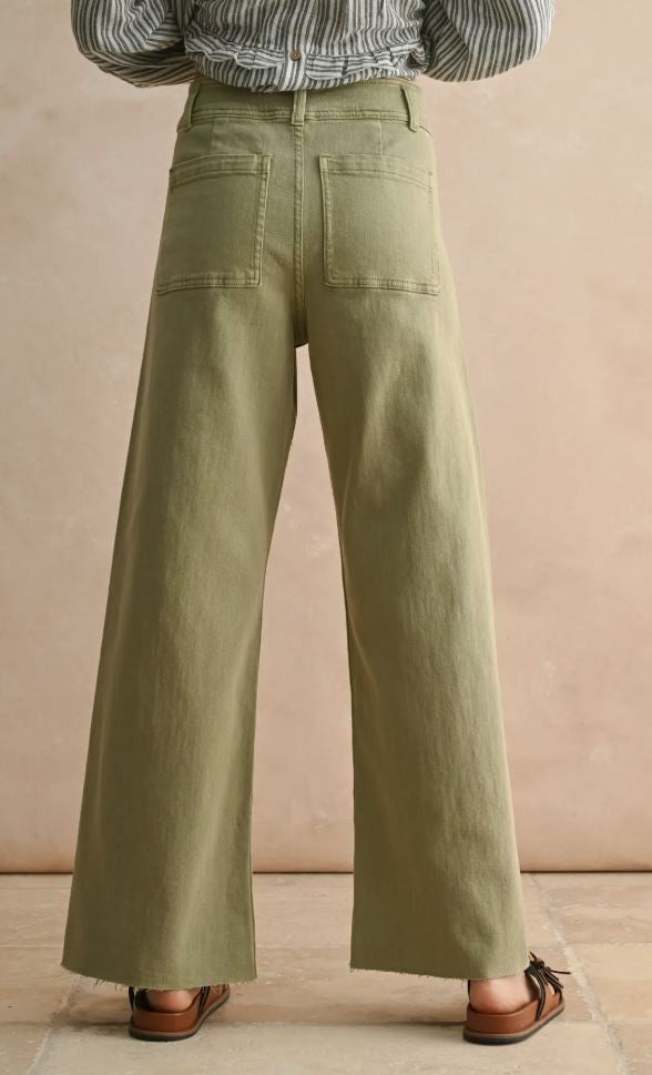 Straight Wide Leg Denim Pants|6129