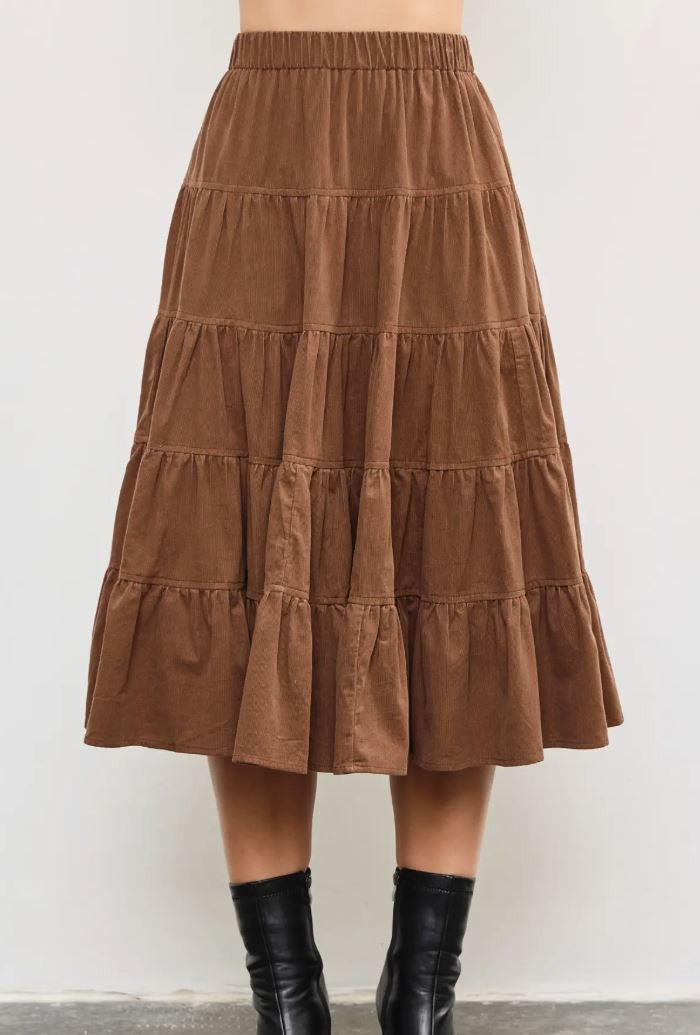 Tiered Skirt mocha|6214