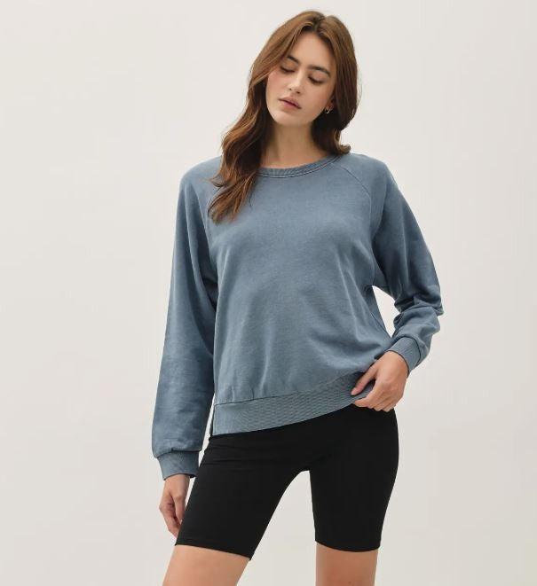 Acid Wash Pullover- Teal|6222