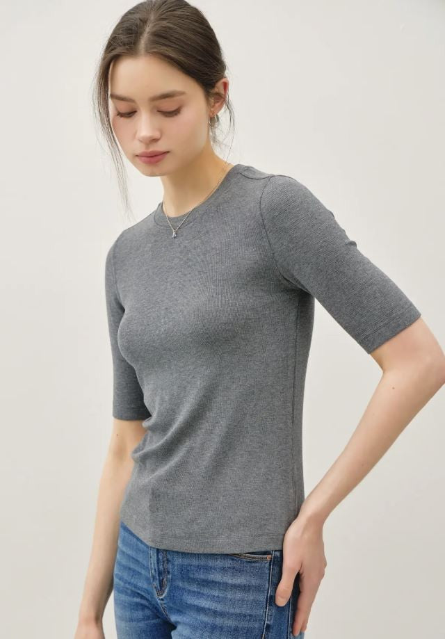 Crewneck Short Sleeve  gray|6249