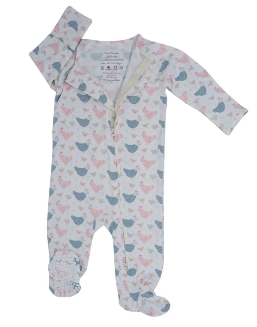 Happy Hens Zipper Footie|6475