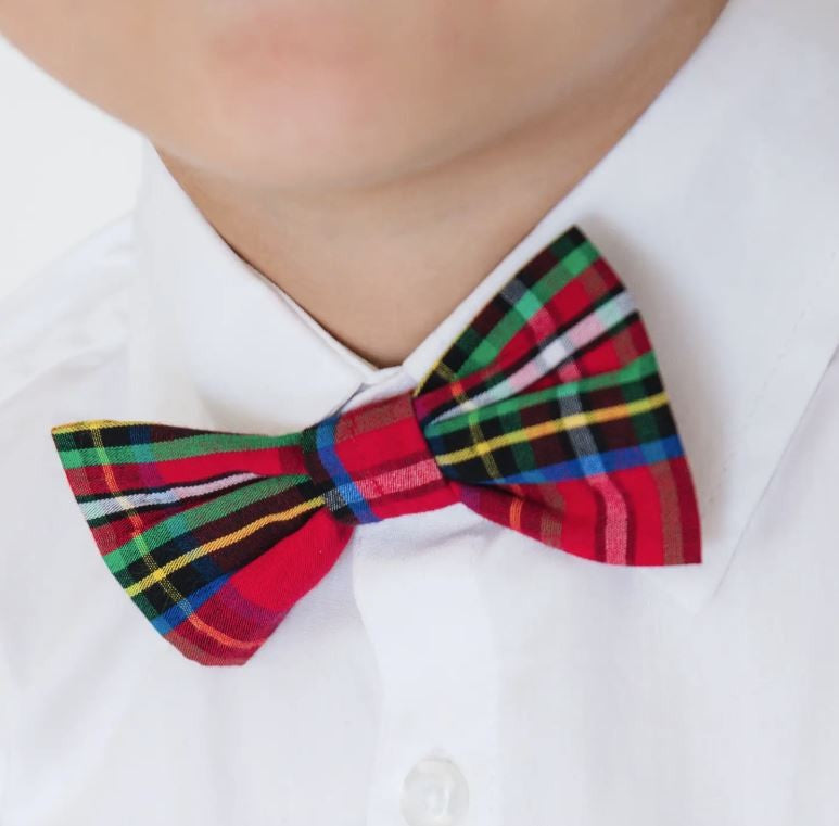 Boys Red Plaid Bow Tie (0-24mo)(2T-5)|6578