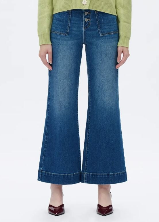 Ultra High Rise Wide Leg Denim Jeans Finished Hem|6643