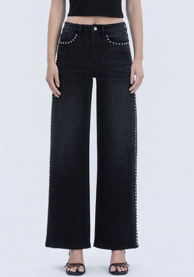 Nail Head =Wide Jeans|6645