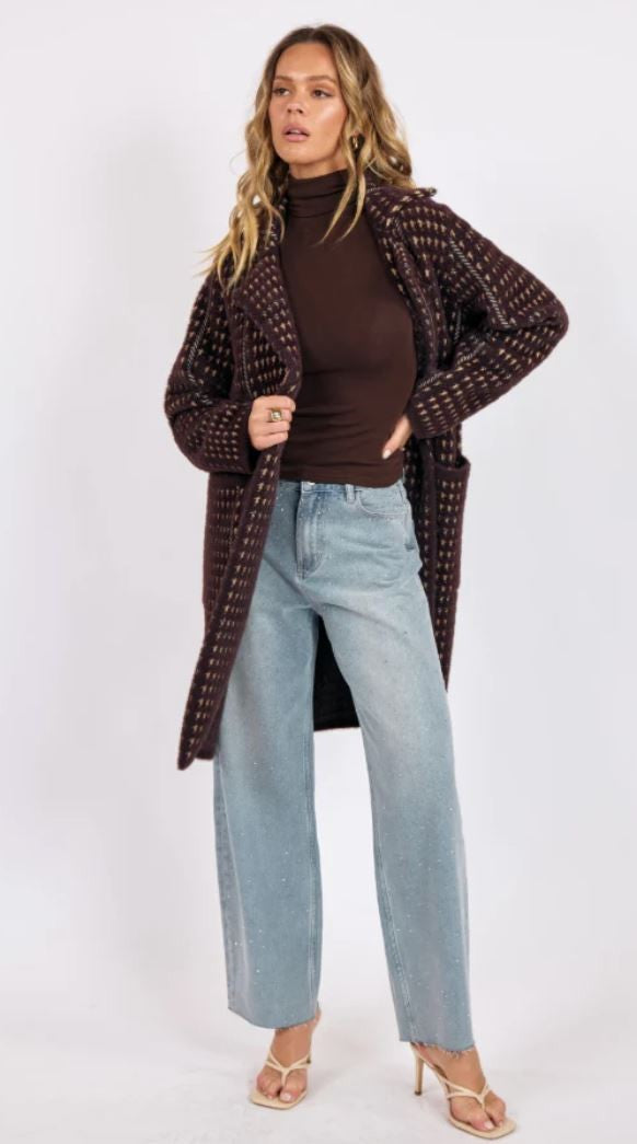 Oak Houndstooth Coat|6717