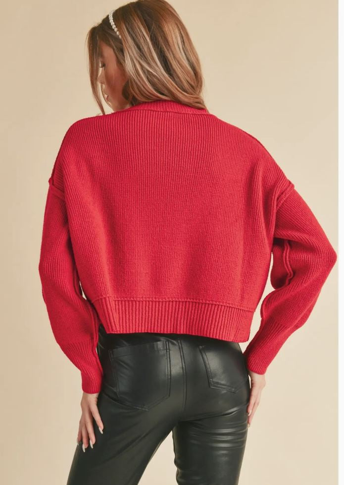 Regina Knit Sweater- Red|6739