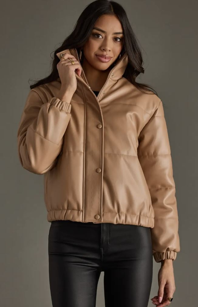 Tan Puffer Jacket|6762