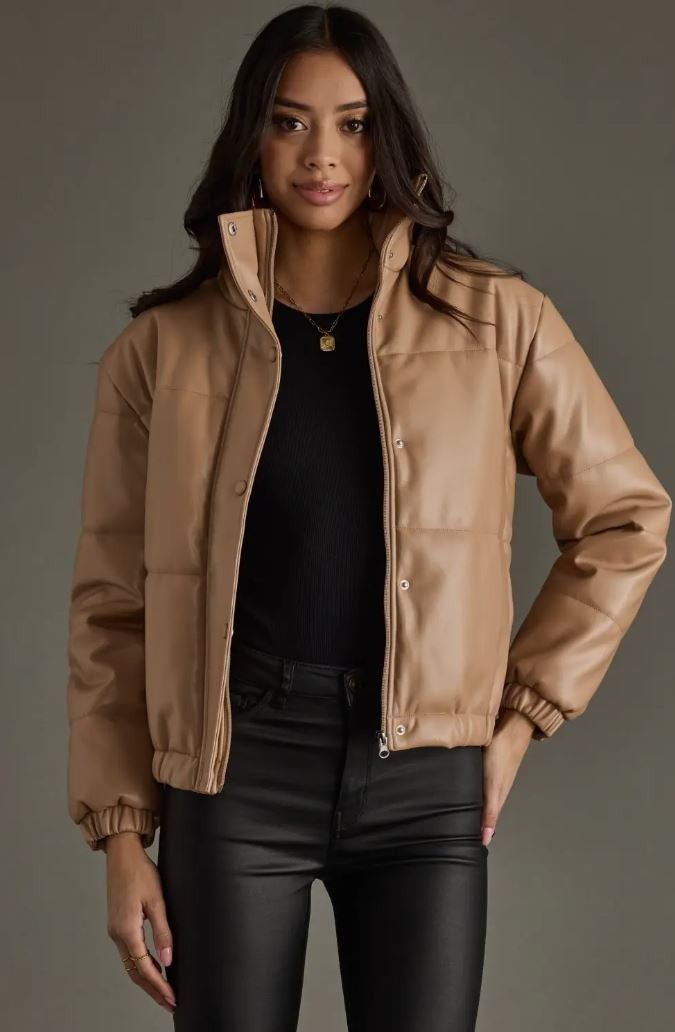 Tan Puffer Jacket|6763