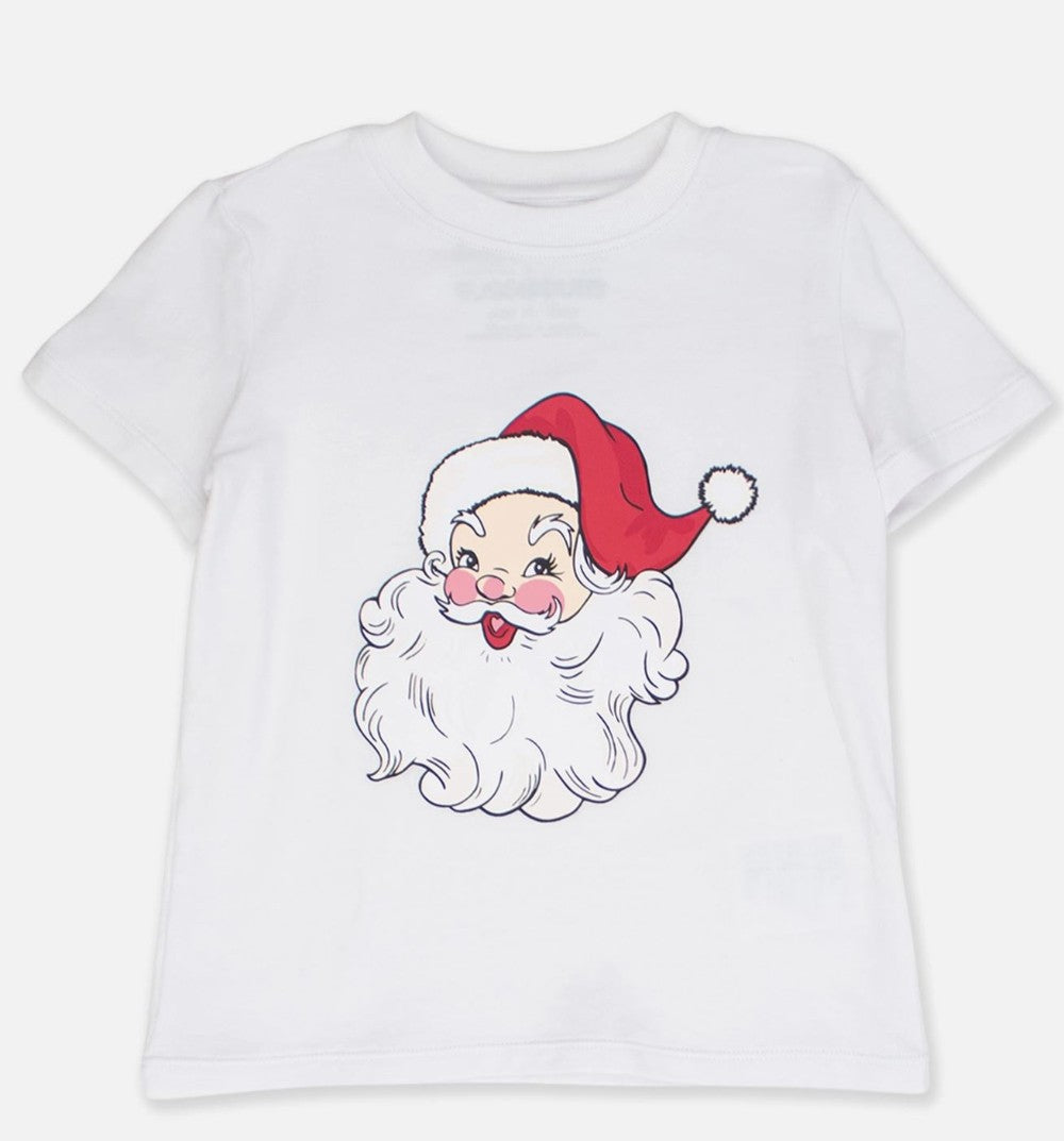 Kids White Short Sleeve Santa Graphic Tee|6786