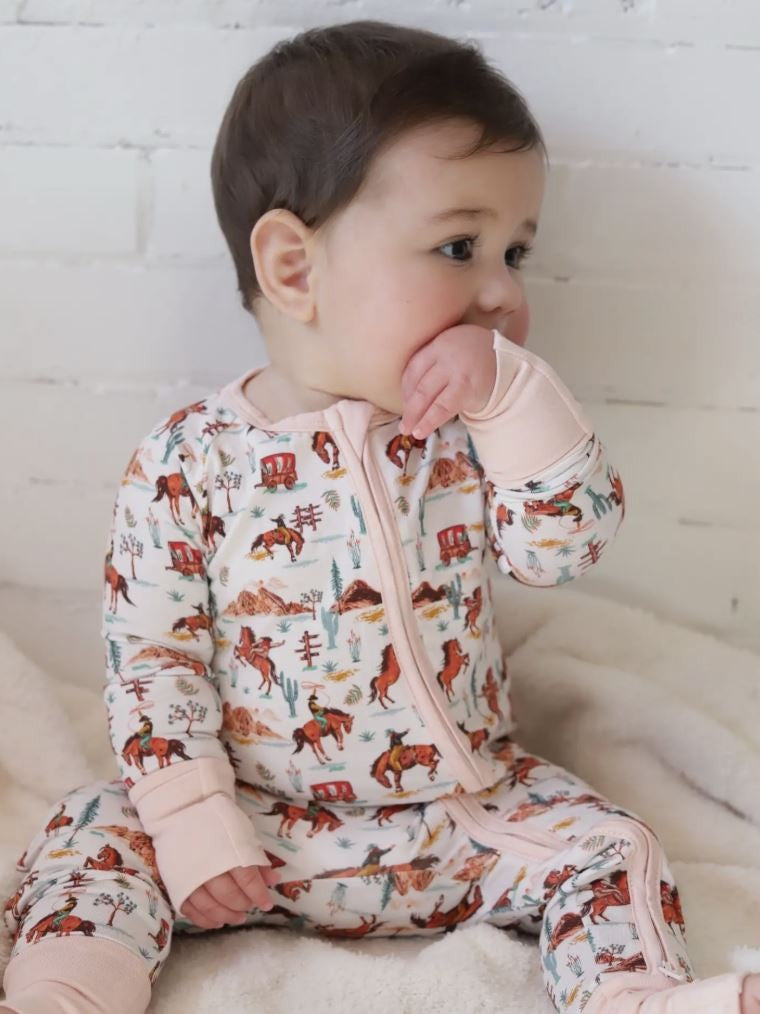 Western 2-way Zip Bamboo Baby Romper|6794