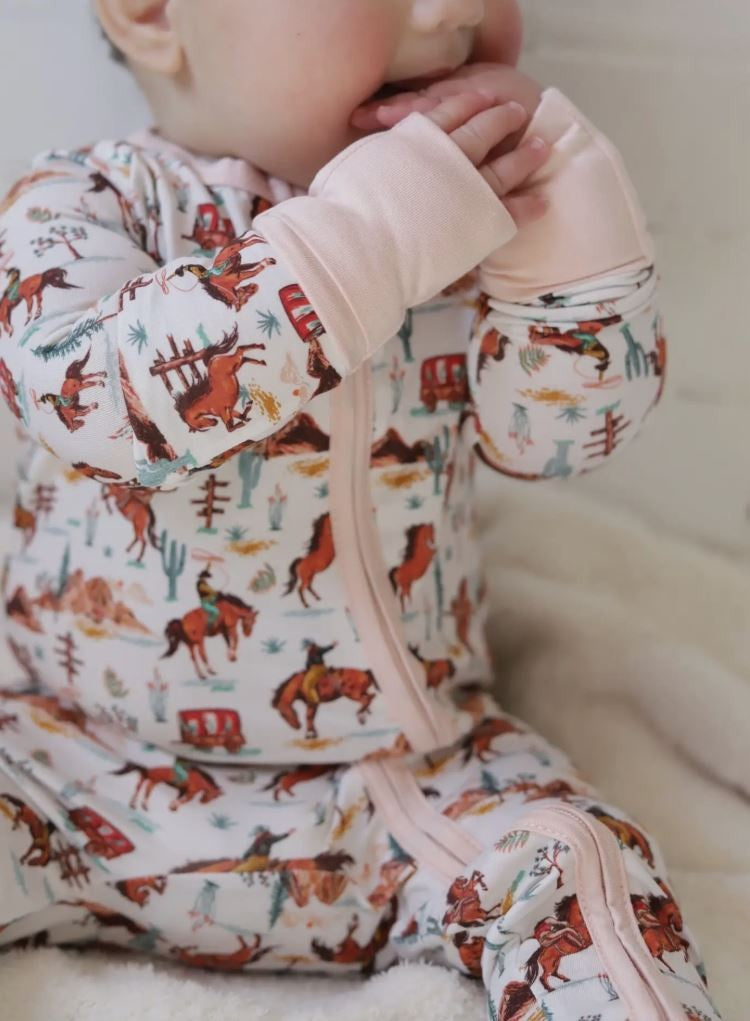 Western 2-way Zip Bamboo Baby Romper|6795