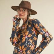 Floral Mock Neck Sweater|6806