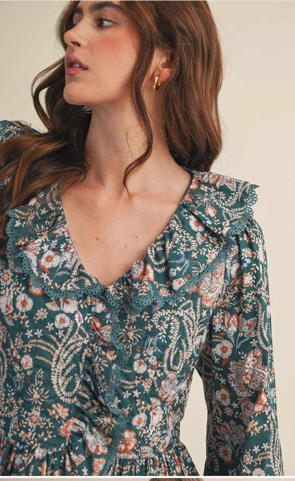 Paisley Print Lace Trim Quilted|6817