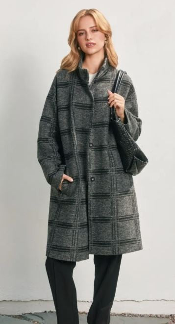 Checkered Wool Coat|6848