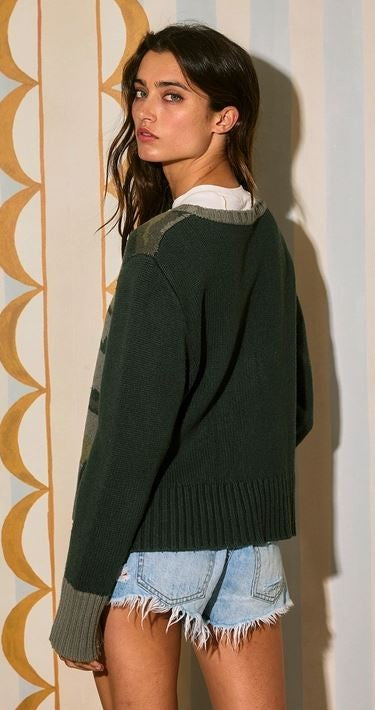 Camo Print Sweater|6947