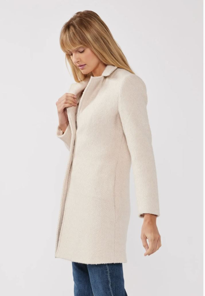Natural Chevron Side Pocket Coat|7023