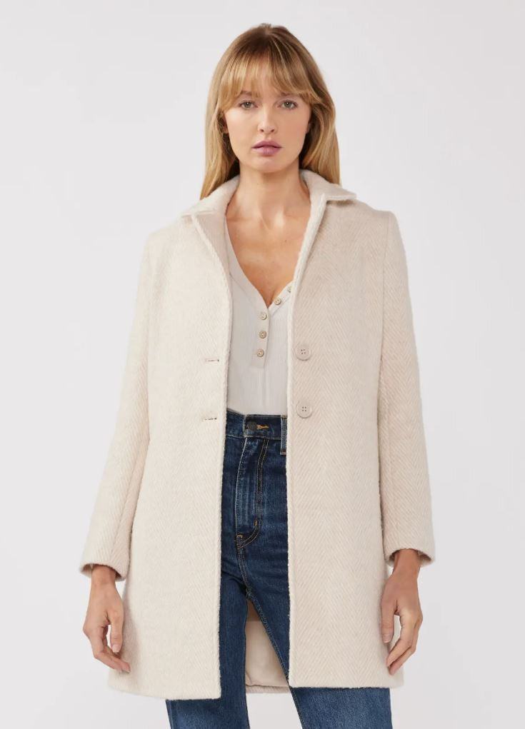 Natural Chevron Side Pocket Coat|7024