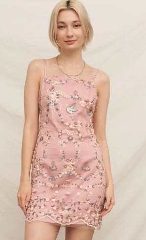 Embroidered dress|7069