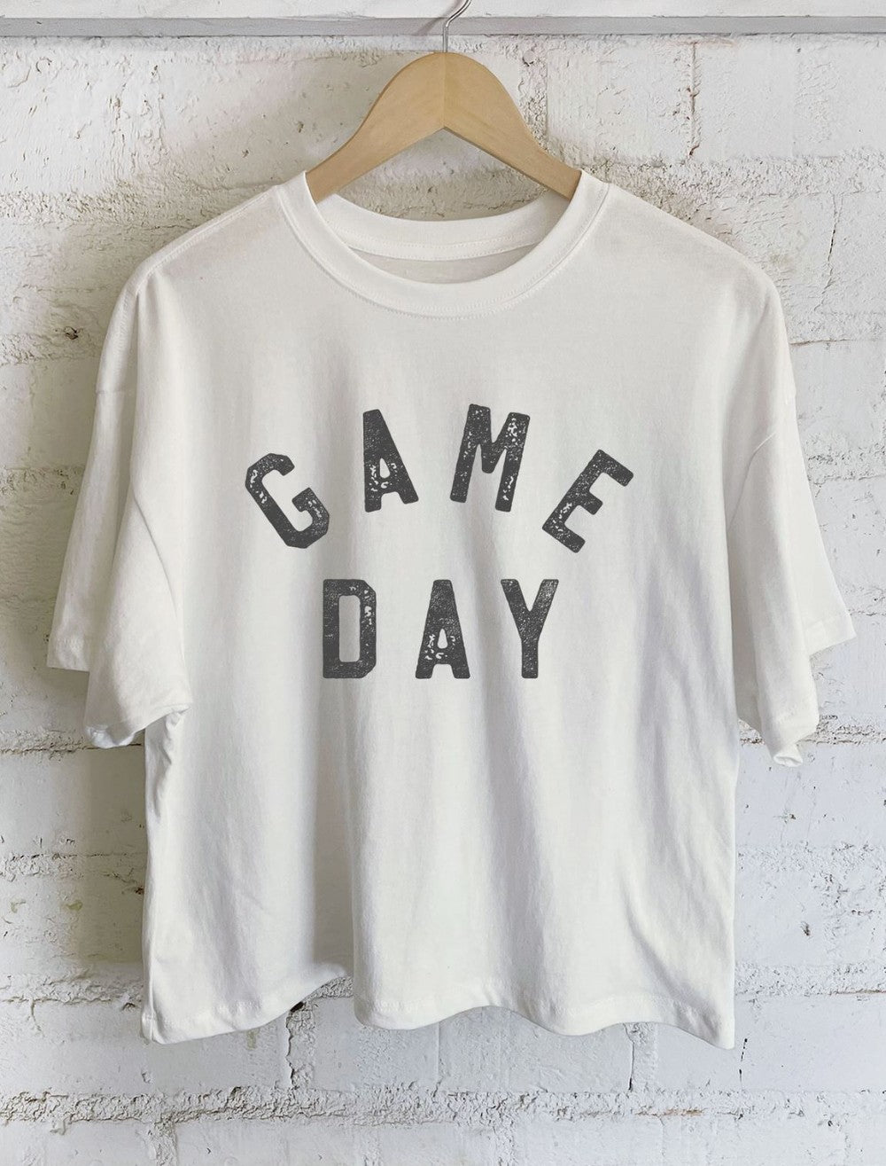 Game Day Graphic Long Crop Top|7363