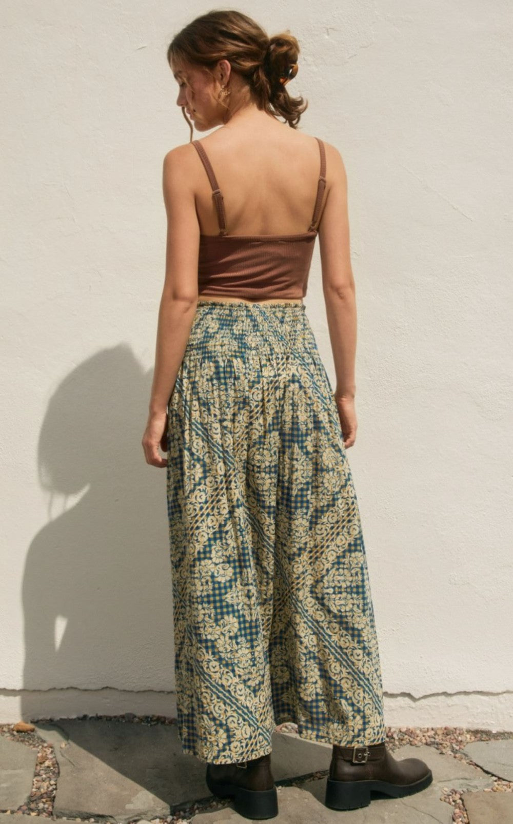 Stay Cute Smocked Hip Midi Skirt|7578