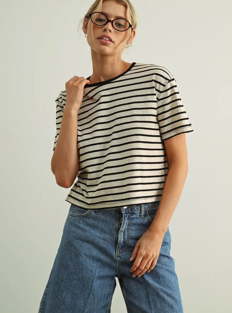 Essential Stripe Ringer Tee|7628