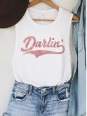 Darlin' Graphic Tank- White|7752