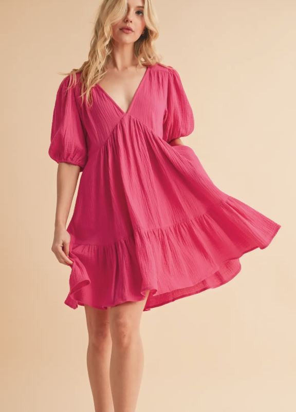 Penny Summer Dress - Magenta|7780