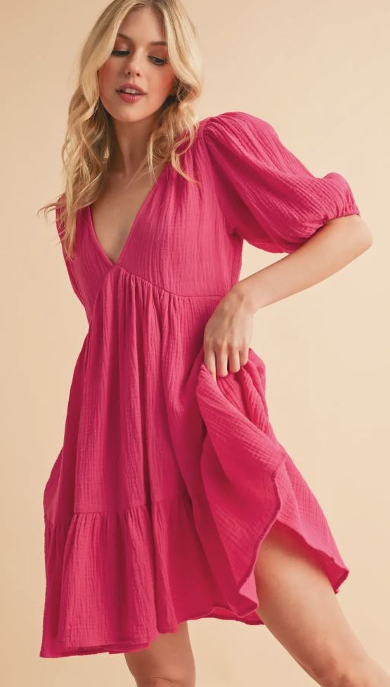 Penny Summer Dress - Magenta|7781
