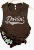 Darlin' Graphic Tank-Chocolate|7855