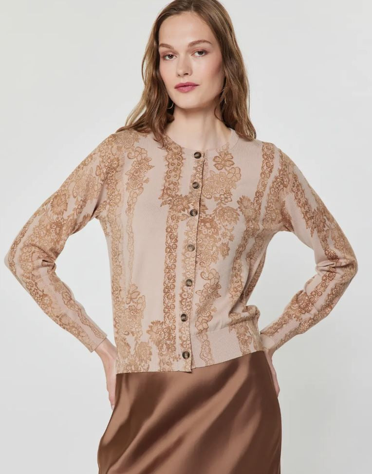 Floral Lace Print Cardigan|7966