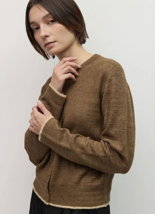 Kindred Cardigan w/Contrast Stripe-Brwn|7971
