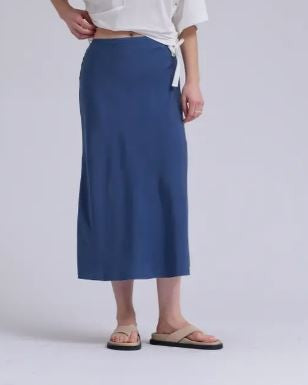 Satin Mermaid Fit Skirt blue|8040