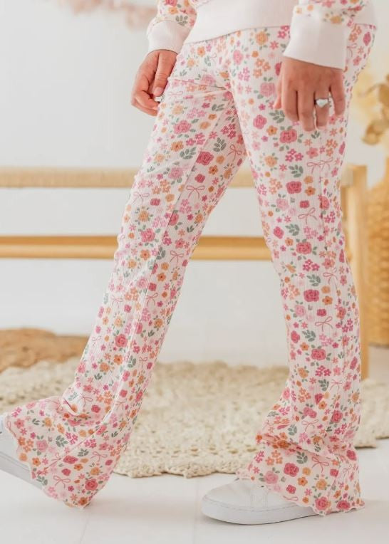 Berry Floral Flare Leggings|8199