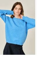 Balloon Sleeve Sweater -Blue|8261