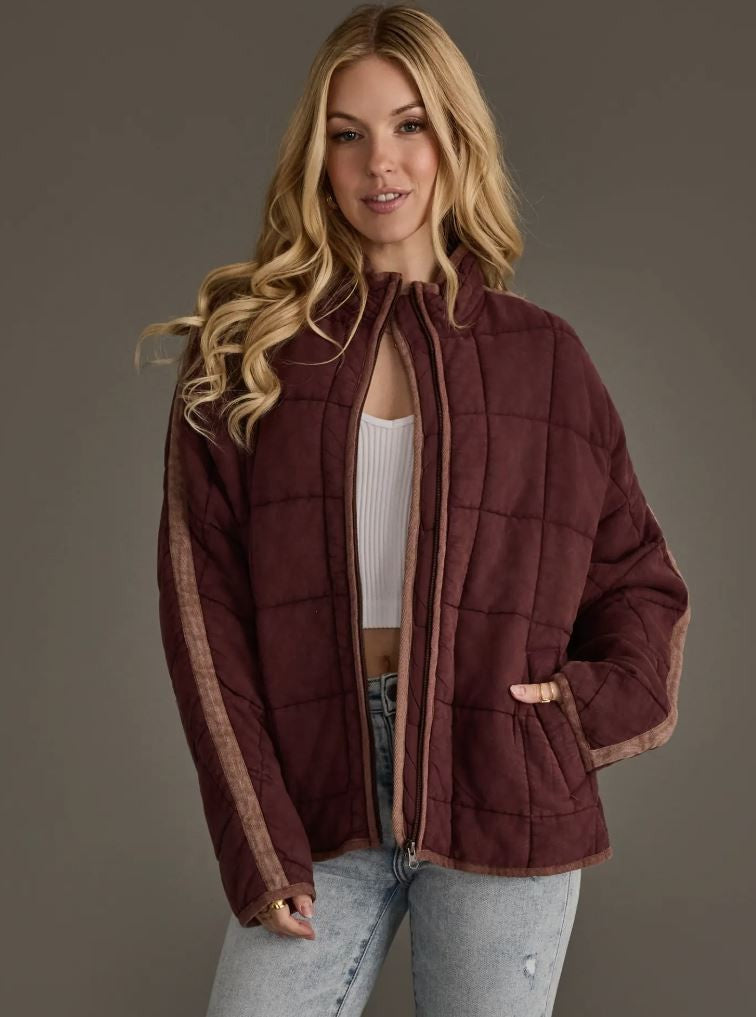 Dk. Brown Soft Quilted Jacket|8276