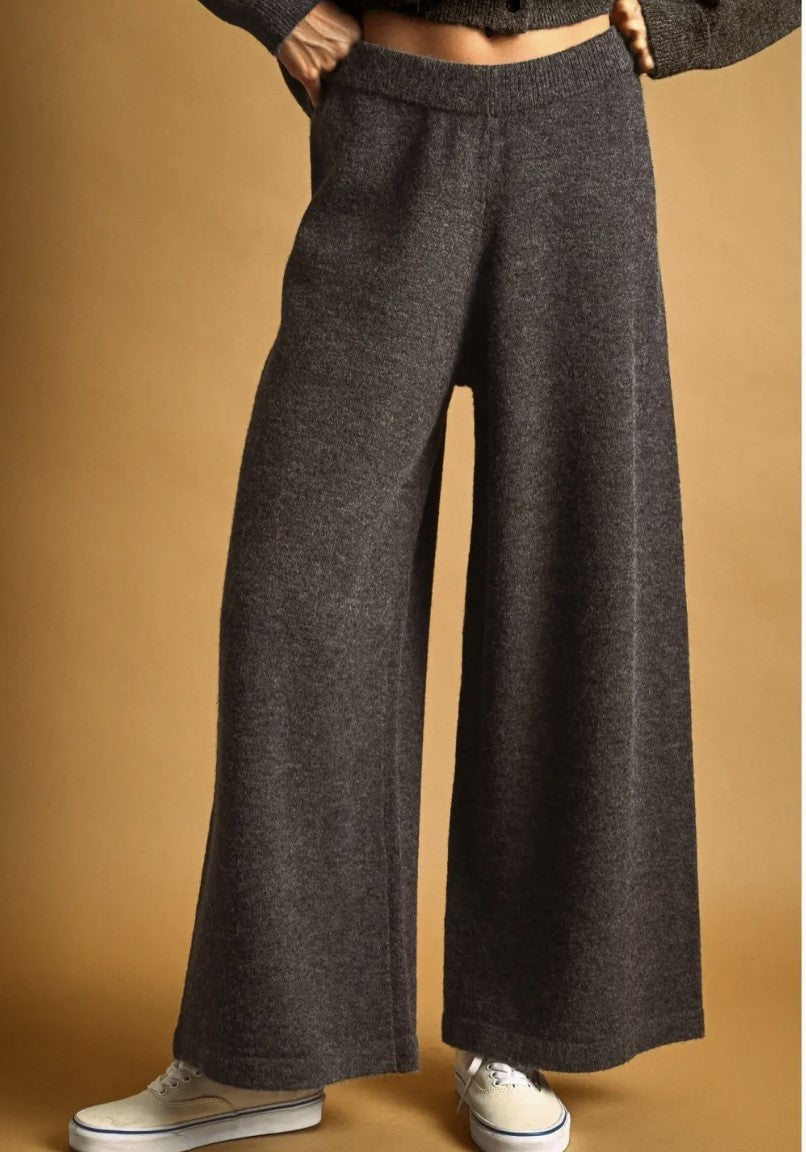Relaxed Sweater Knit Trousers|8093