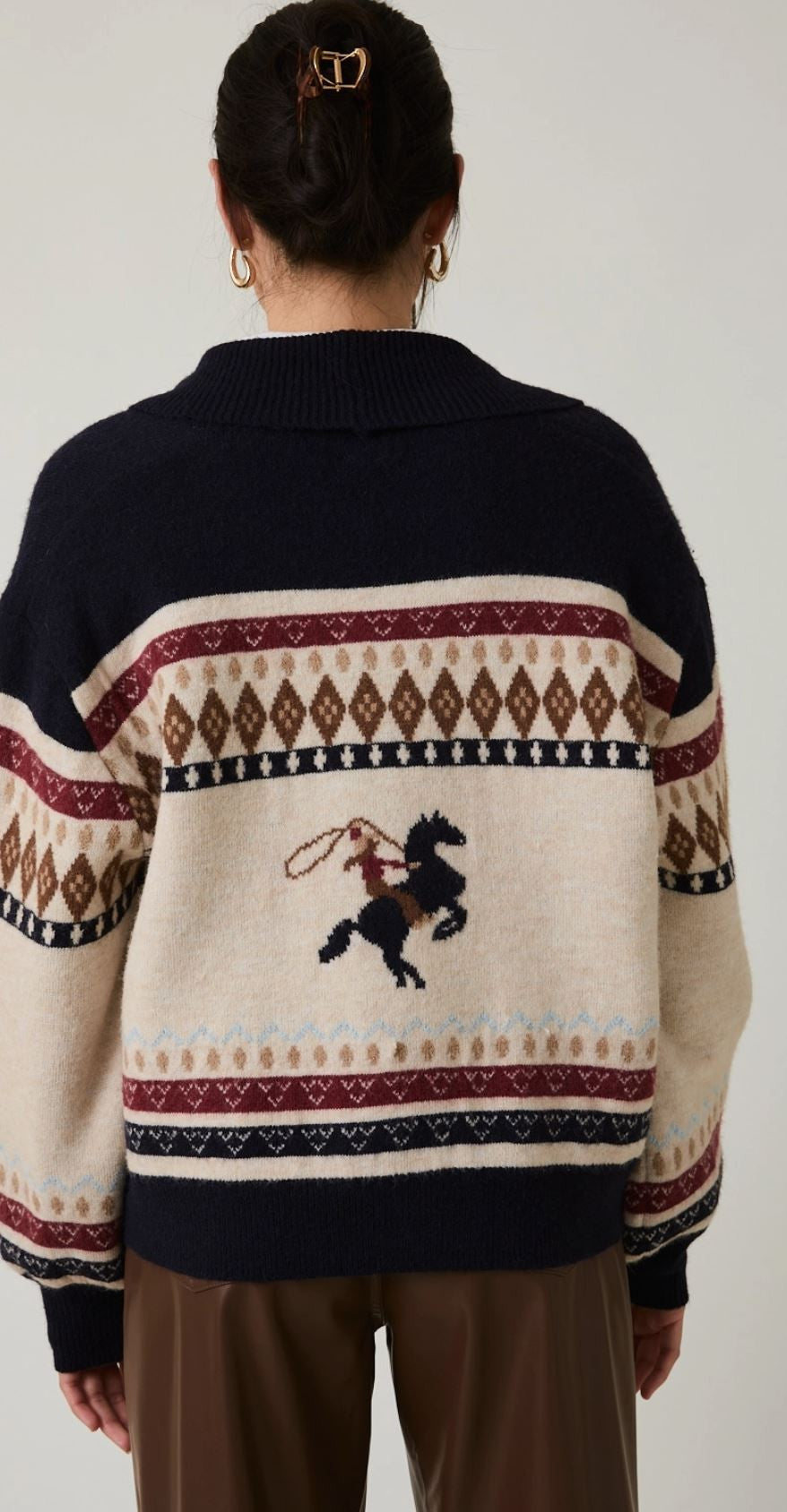 Horse Motif Button Up|6600