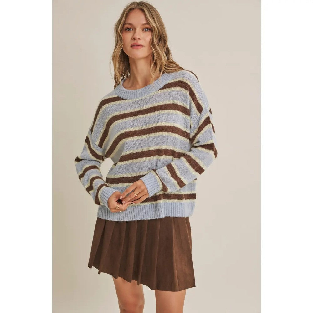 Soft Wool Striped Sweater|7982