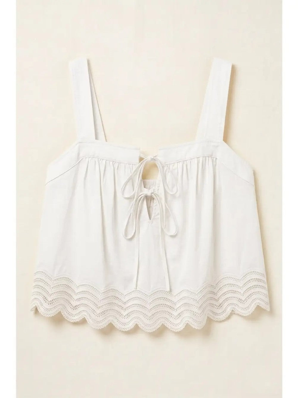 White Square Neckline Top|7944